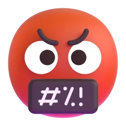 Face with symbols on mouth Fluent 3D emoji