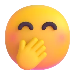Face with hand over mouth Fluent 3D emoji