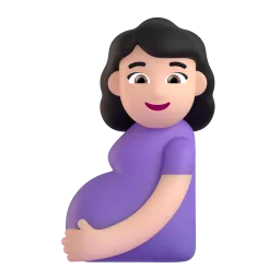 Wanita Hamil Warna Kulit Terang Fluent 3D emoji