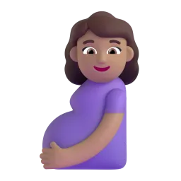 Wanita Hamil Warna Kulit Sedang Terang Fluent 3D emoji