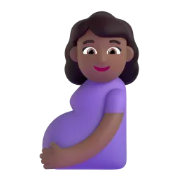 Wanita Hamil Warna Kulit Sedang Gelap Fluent 3D emoji