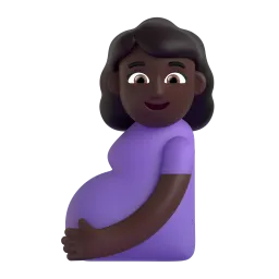 Wanita Hamil Warna Kulit Gelap Fluent 3D emoji