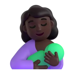 నలుపు చర్మం తల్లి బిడ్డను ఎత్తుకుంది Fluent 3D emoji