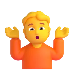 Person shrugging Fluent 3D emoji