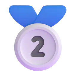 2nd Place Medal Fluent 3D emoji