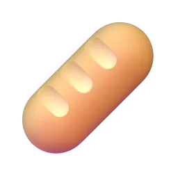 Baguette bread Fluent 3D emoji