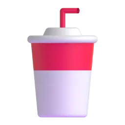 Cup with Straw Fluent 3D emoji