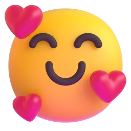 Smiling Face with Hearts Fluent 3D emoji