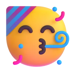 Partying Face Fluent 3D emoji