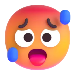 Hot Face Fluent 3D emoji