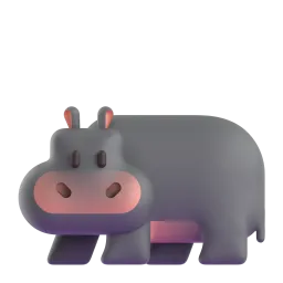 Hippopotamus Fluent 3D emoji