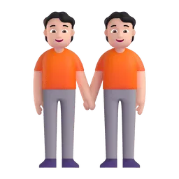 People Holding Hands: Light Skin Tone Fluent 3D emoji