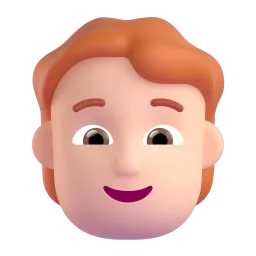 Person, Light Skin Tone: Red Hair Fluent 3D emoji