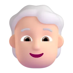 Person: Light Skin Tone, White Hair Fluent 3D emoji