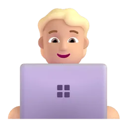 Person Technologist: Light Skin Tone Fluent 3D emoji