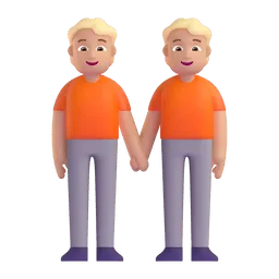 People Holding Hands: Medium-Light Skin Tone Fluent 3D emoji