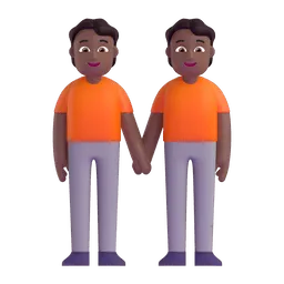 People Holding Hands: Medium-Dark Skin Tone Fluent 3D emoji