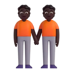 People Holding Hands: Dark Skin Tone Fluent 3D emoji