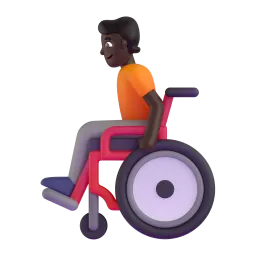 Orang Di Kursi Roda: Warna Kulit Gelap Fluent 3D emoji