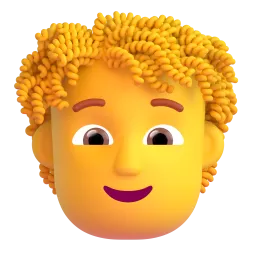 Person: curly hair Fluent 3D emoji