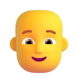 Person: bald Fluent 3D emoji