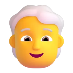 فرد مو سفید Fluent 3D emoji
