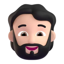 Person: Beard, Light Skin Tone Fluent 3D emoji