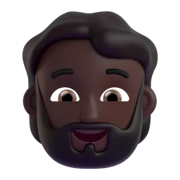 Mann mit Bart: Dunkle Hautfarbe Fluent 3D emoji