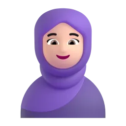 फिक्कट रंगाची हिजाब घातलेली महिला Fluent 3D emoji
