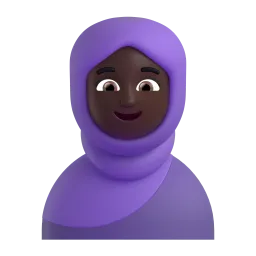Woman with Headscarf Dark Skin Tone Fluent 3D emoji