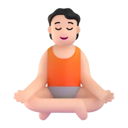 ယောဂကျင့်နေသူ (အသားဖြူ) Fluent 3D emoji