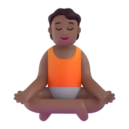 ယောဂ အသားညို Fluent 3D emoji