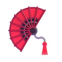 Folding hand fan Fluent 3D emoji