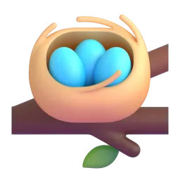 Nest with eggs Fluent 3D emoji