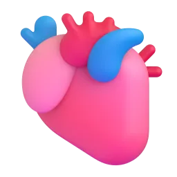 Anatomical heart Fluent 3D emoji
