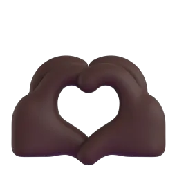 Heart Hands Dark Skin Tone Fluent 3D emoji