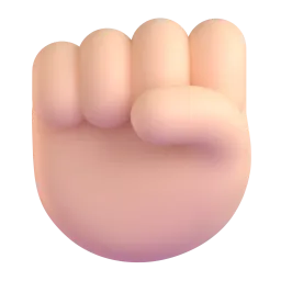 Raised Fist: Light Skin Tone Fluent 3D emoji