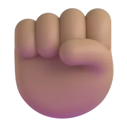 Raised Fist: Light-Medium Skin Tone Fluent 3D emoji