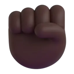 Raised Fist: Dark Skin Tone Fluent 3D emoji