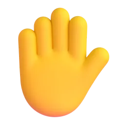 Raised hand Fluent 3D emoji