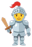 Friendly knight with a wooden sword