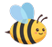 Bee flying, wings up (facing right)