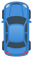 Car from above, blue, pointing up
