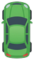 Car from above, green, pointing up