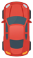 Car from above, red, pointing up