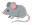 Grey mouse to eat, facing right