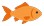Orange fish swimming to the right (side view)