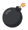 Round cartoon bomb with fuse