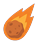 Meteor with flame tail (falling down)