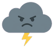 Dark storm cloud with lightning